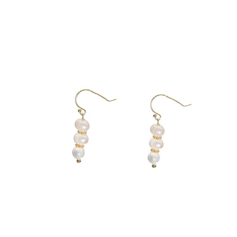 Miracle Heals Gold Tone Pearl Hook Earrings For Women's & Girls, Fashionable Casual & Party Earrings