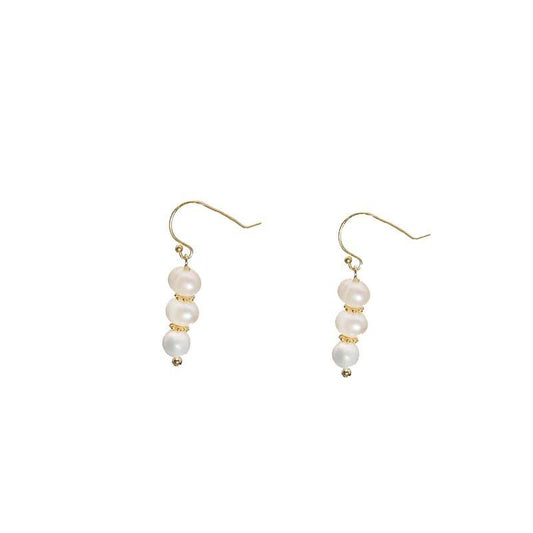 Miracle Heals Gold Tone Pearl Hook Earrings For Women's & Girls, Fashionable Casual & Party Earrings