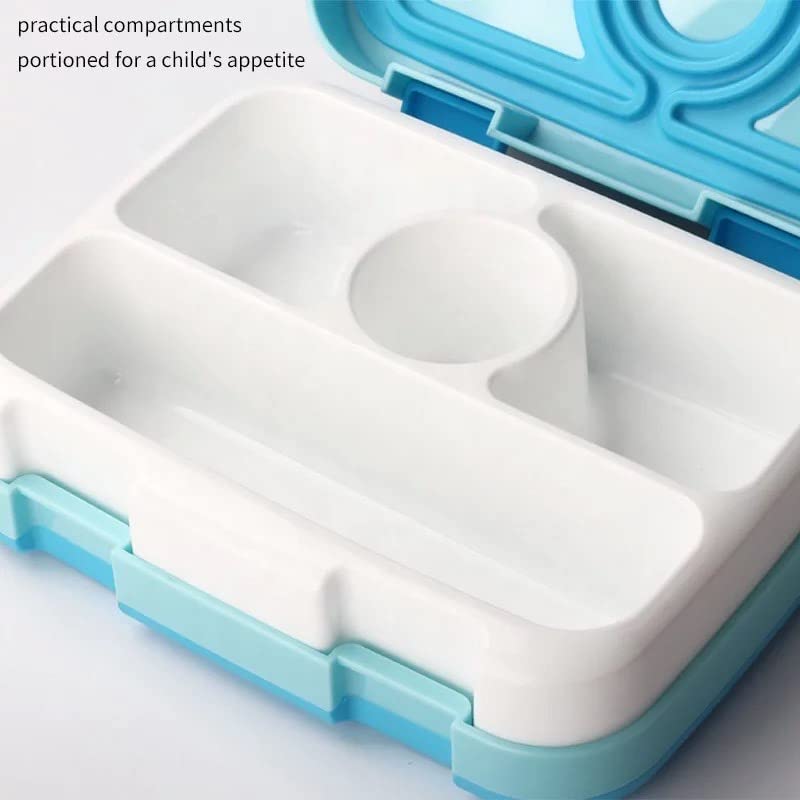 Kids Leak-Proof, 4-Compartment Bento-Style Kids Lunch Box - Ideal Portion Sizes for Ages 3 to 7, BPA-Free, Dishwasher Safe, Food-Safe Materials