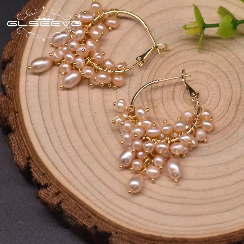 New Design Baroque Pearl Handmade Hoop Earing Designer Earings for Women