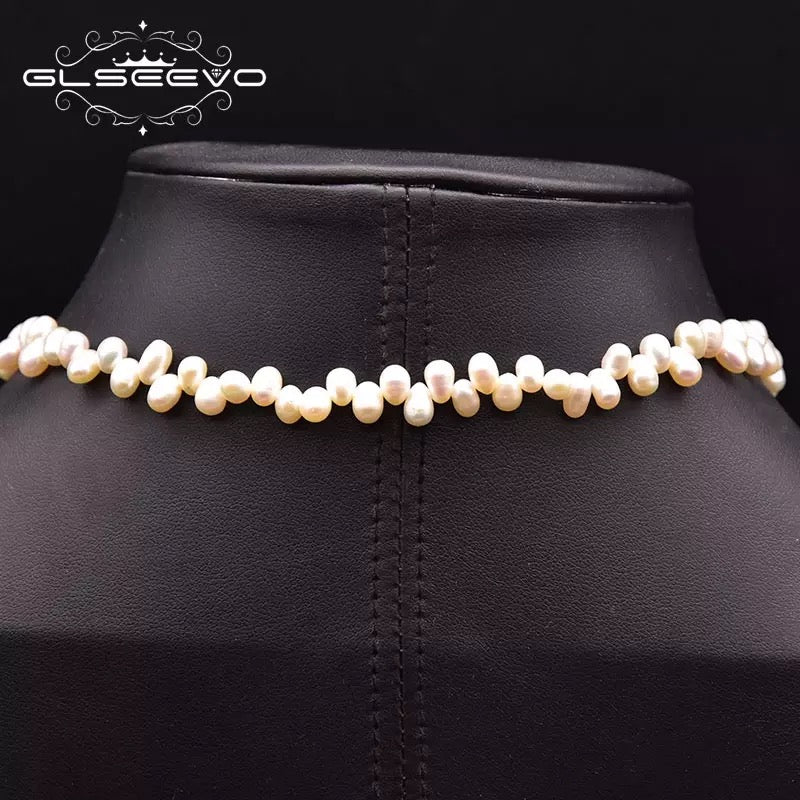 Vintage Natural Fresh Water Off White Pearl Necklace For Women's