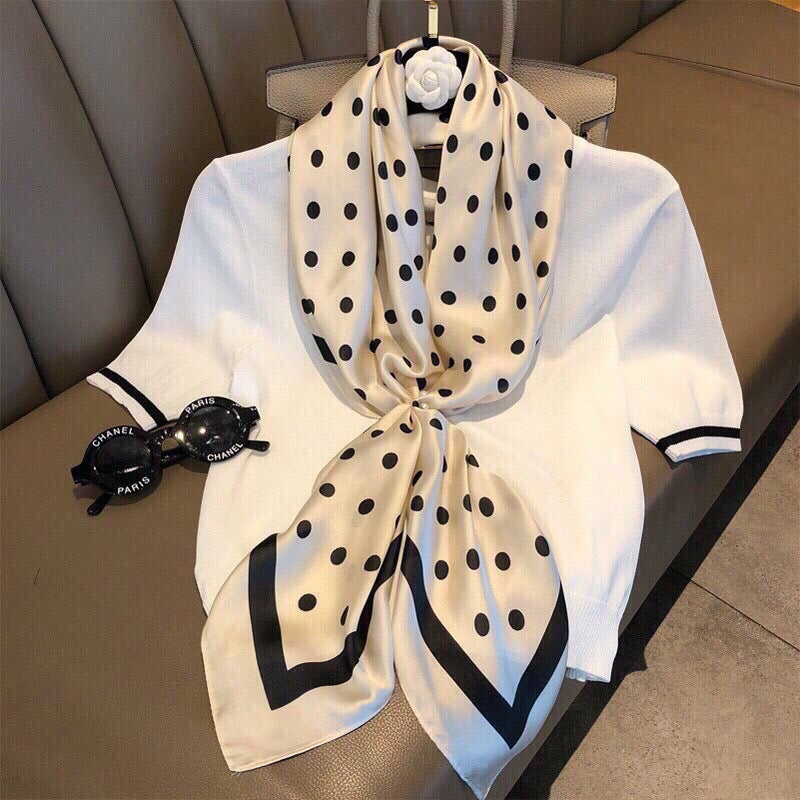 Silk Feeling Scarf Small Square Head & Neck Scarf for Women (70X70cm)