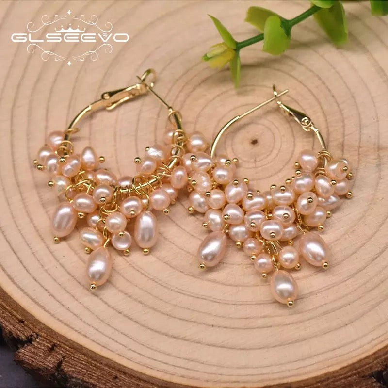 New Design Baroque Pearl Handmade Hoop Earing Designer Earings for Women