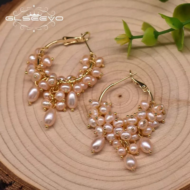 New Design Baroque Pearl Handmade Hoop Earing Designer Earings for Women