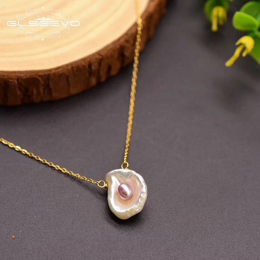 Unique Design AA Classic Natural Pearl Gold Chain Necklace