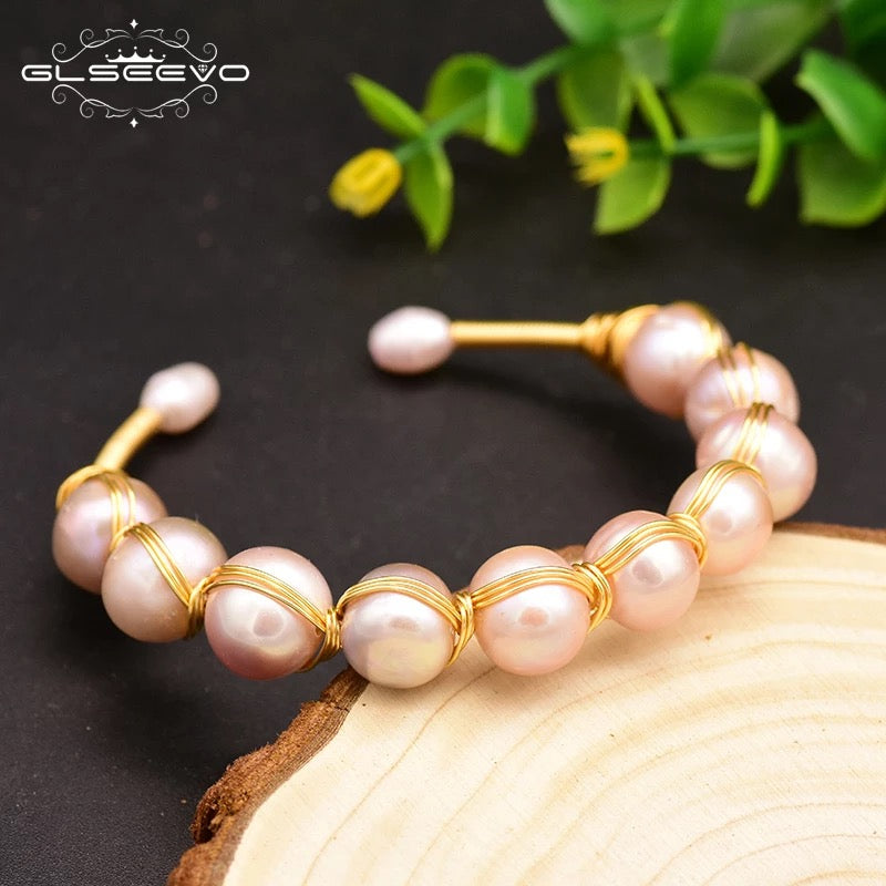 Gold Filled Bracelet Filled With Fresh Water Beautiful Pearl for Women