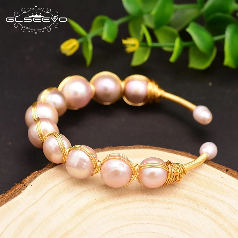 Gold Filled Bracelet Filled With Fresh Water Beautiful Pearl for Women