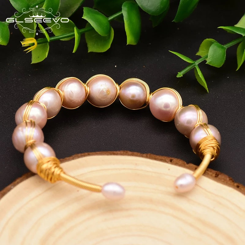 Gold Filled Bracelet Filled With Fresh Water Beautiful Pearl for Women