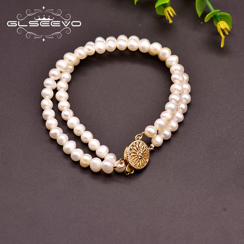 Classic And Trendy New Double Layer Ladies Freshwater Pearl Bracelet