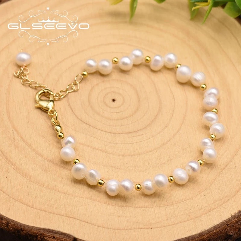 Women Freshwater Pearl Charm Adjustable Bracelet For Women's