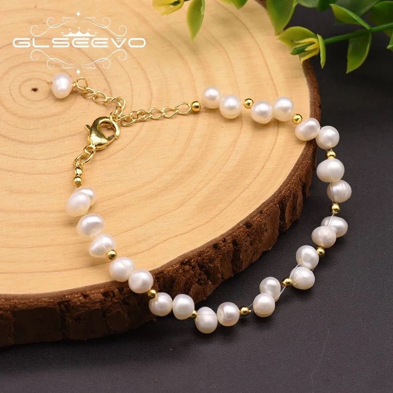 Women Freshwater Pearl Charm Adjustable Bracelet For Women's