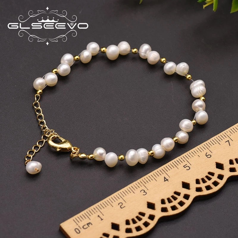 Women Freshwater Pearl Charm Adjustable Bracelet For Women's