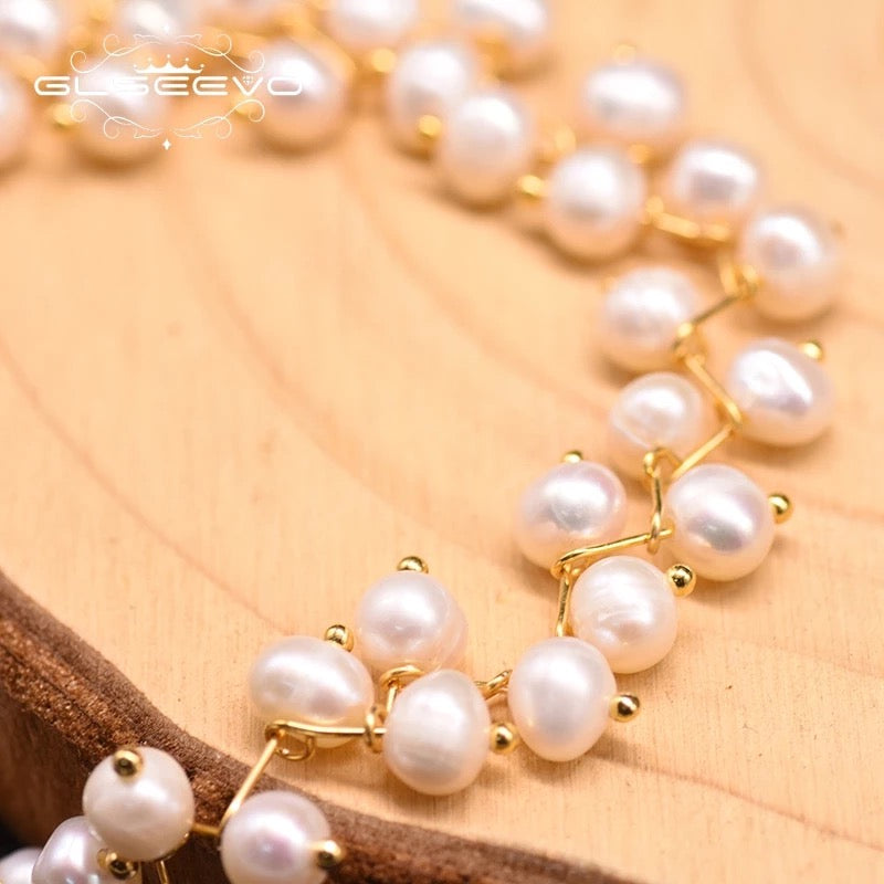 Designer Adjustable Baroque Fresh Water Pearl Bracelet For Women