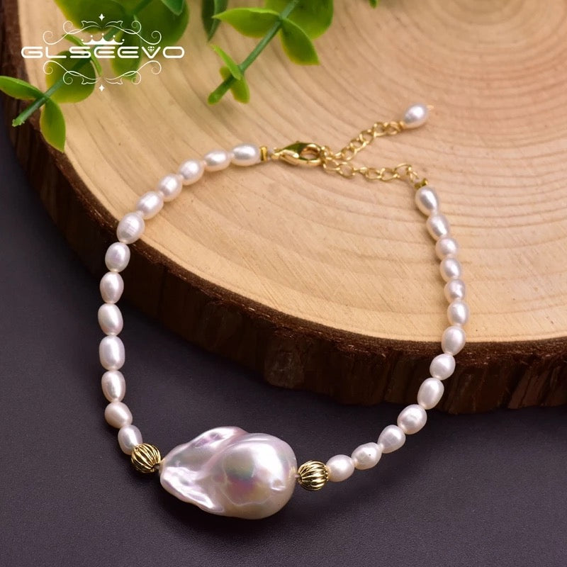 Baroque Fresh Water Pearl Adjustable Charm Bracelets For Women